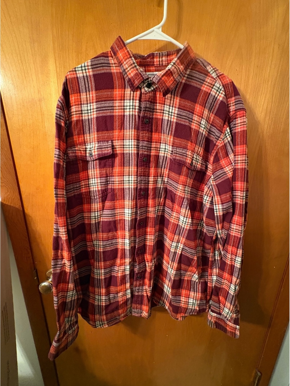Amazon Essentials Men's Regular Fit Flannel Shirt XXL Red Plaid